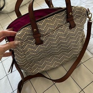 Fossil Satchel hot pink interior